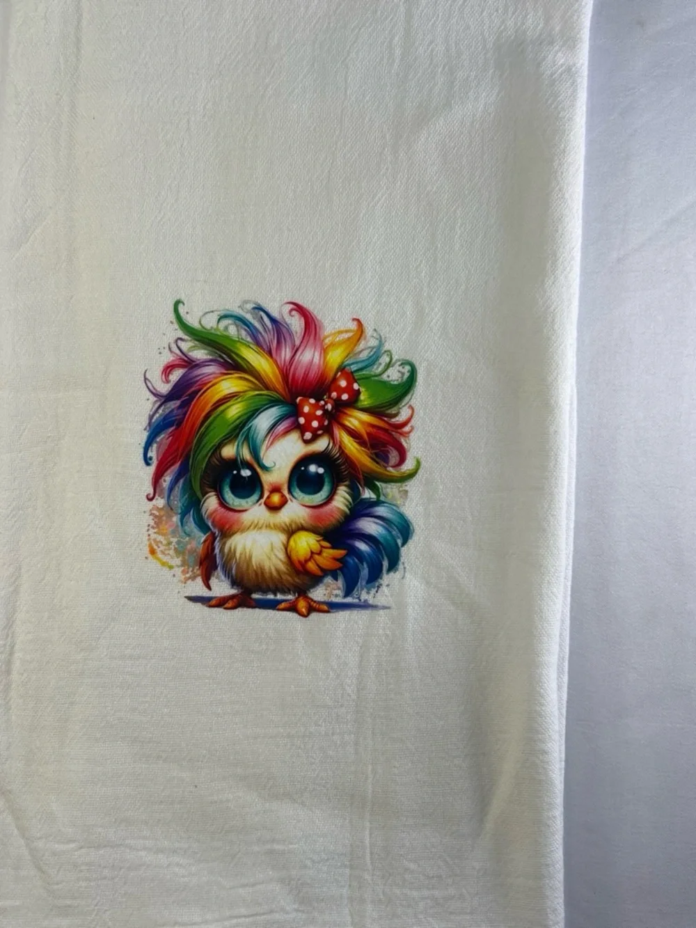 Rainbow Chicken Kitchen Towel Colorful Chicken Decorative Dish Towel